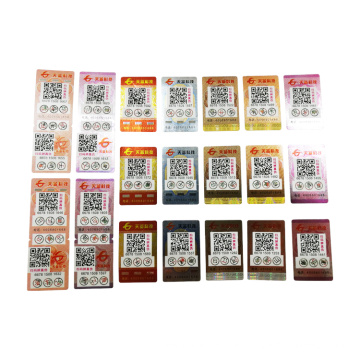 Custom water proof high quality sequential  qr code printing anti-forgery sticker